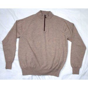 Peter Millar Mens Long Sleeve 1/4 Zip Mock Neck Wool Pullover Sweater Size Large